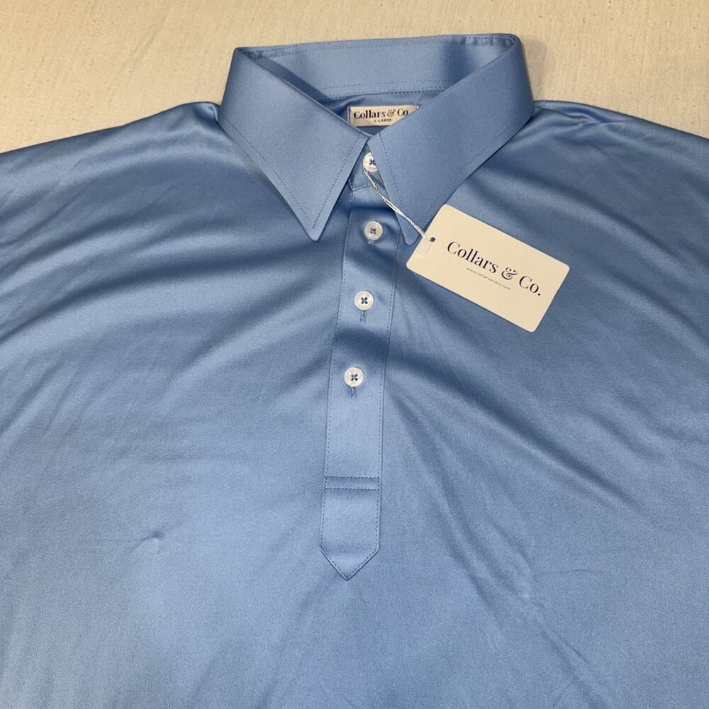 Collars and Co Golf Polo Solid Light Blue Size X-Large Preppy NWT